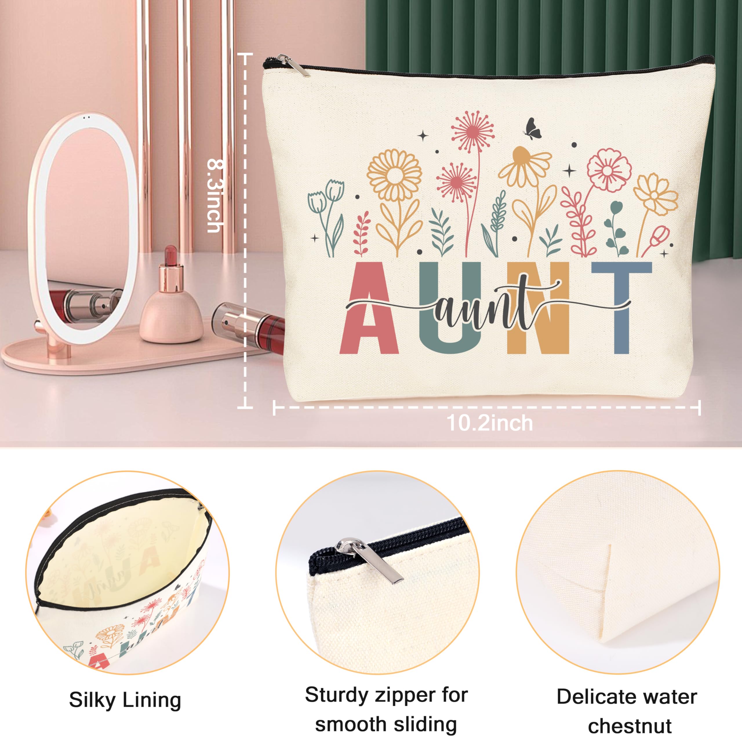 SiplyHaven Aunt Gifts tote bag interior organized pockets for essentials