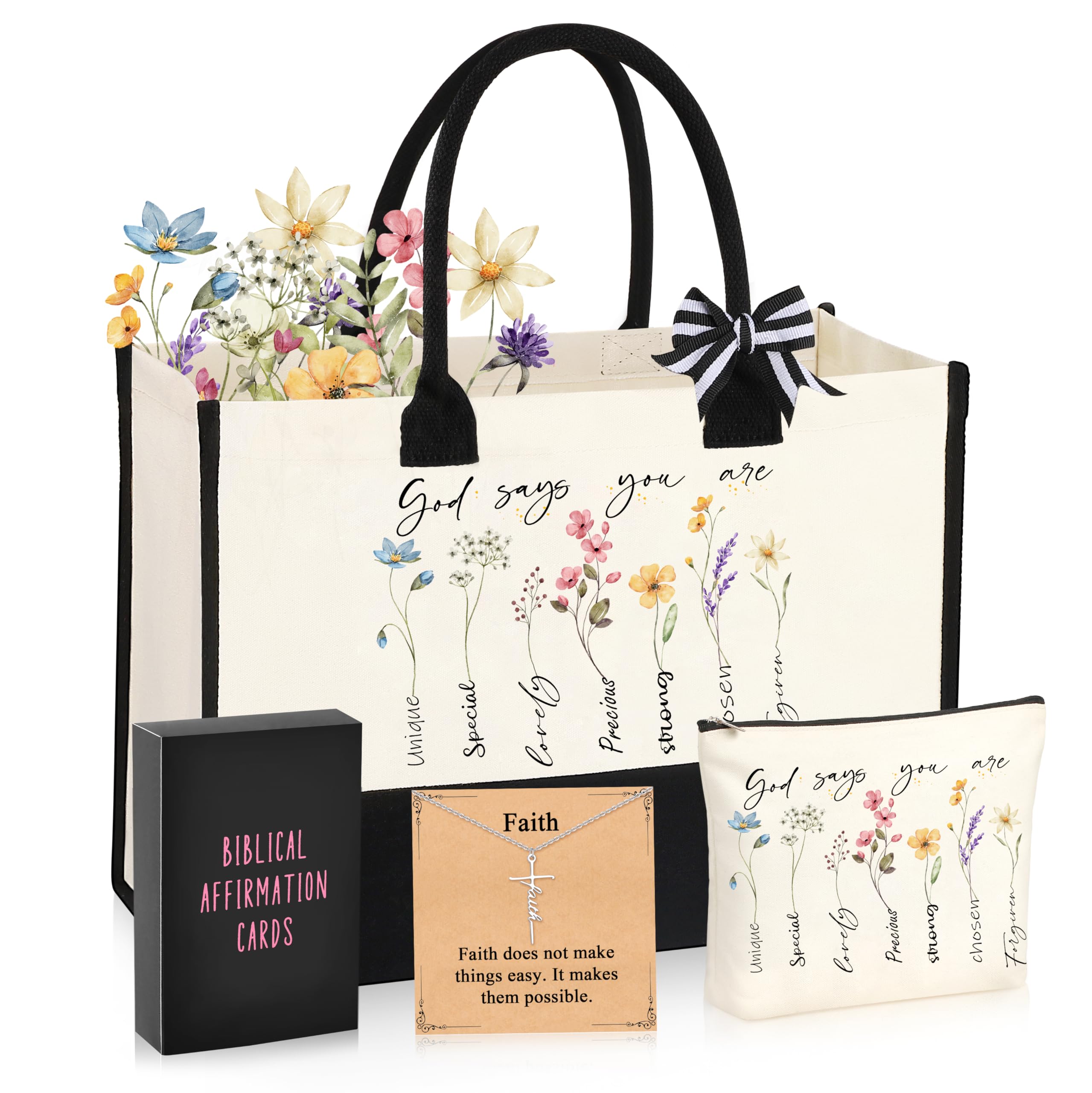 SiplyHaven Christian women's tote bag with God says you are message for daily use.