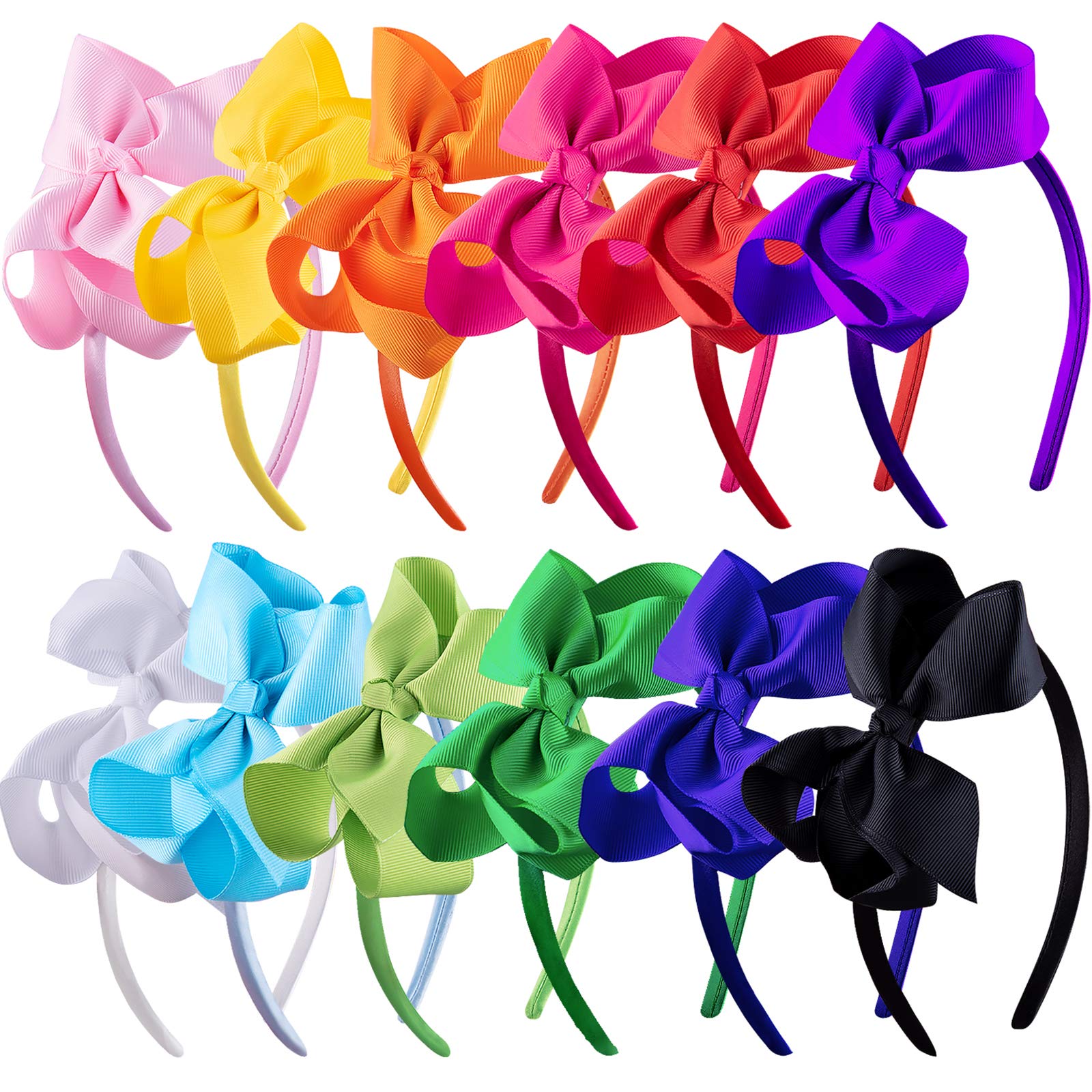 SIQUK bow headbands pink for everyday wear with soft ribbon