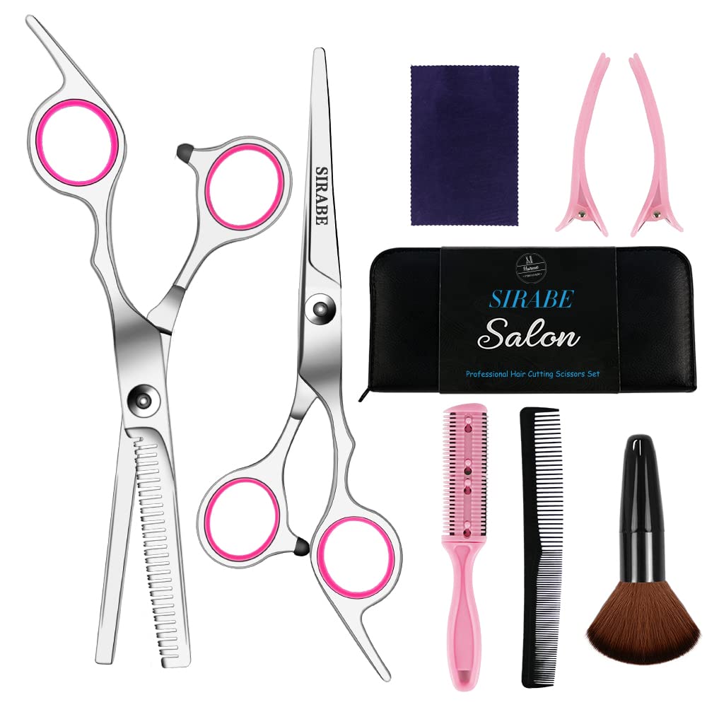 Sirabe hair cutting scissors kit top view for precise salon-quality cuts.
