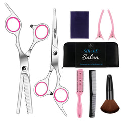 Sirabe hair cutting scissors kit top view for precise salon-quality cuts.