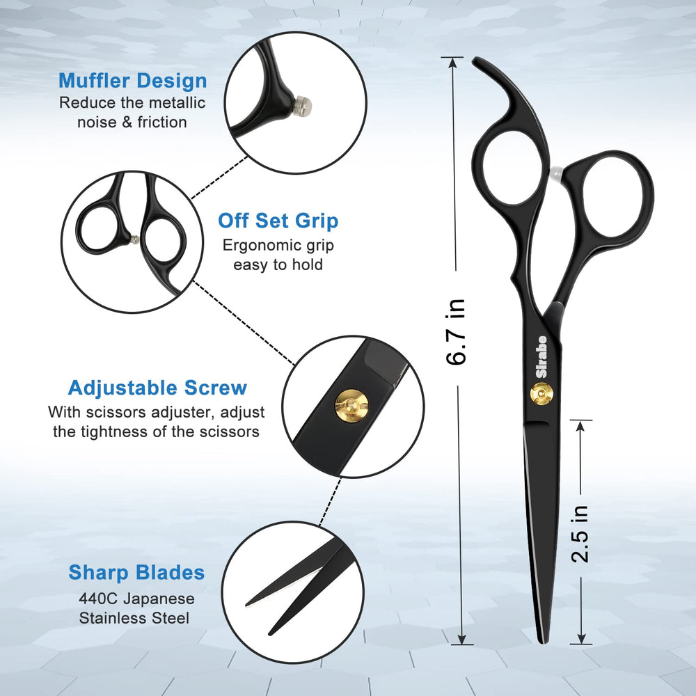 Sirabe professional-design scissors shown in cutting action for salon use