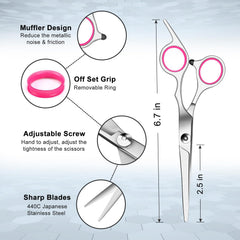 Sirabe thinning shears close-up highlighting texture thinning for layered styles.