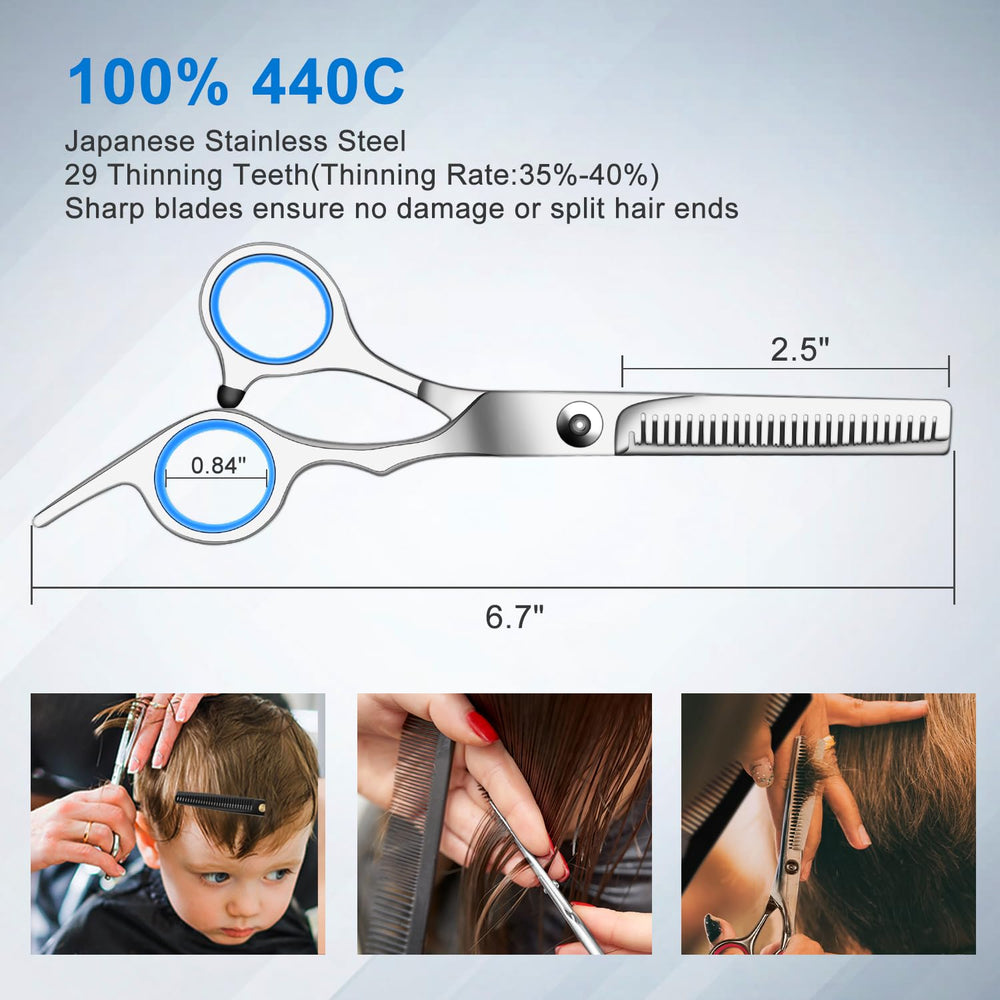 Sirabe thinning shears close-up showing balanced design for easy texturizing with less tug