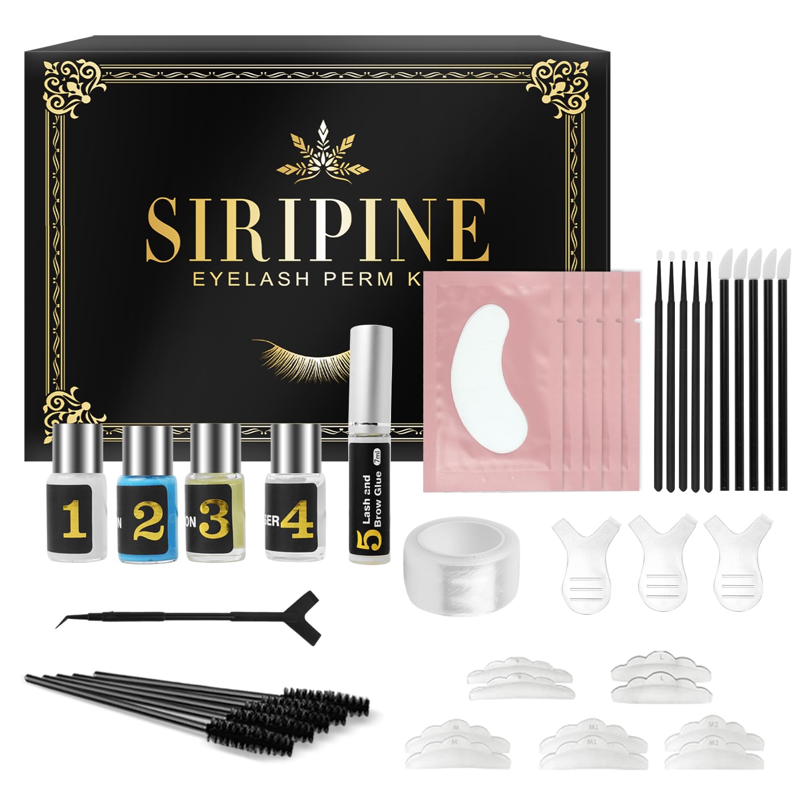 Siripine eyelash lift kit box—complete at-home kit for salon-inspired lift.