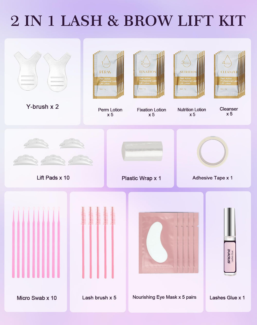 Siripine Lash Lift Kit perm lotion bottle for at-home professional-like lash curling