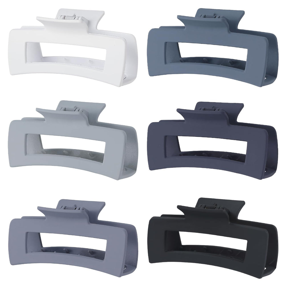 Sisiaipu 4-inch big hair claw grey pack; secure thick hair with six-piece set.