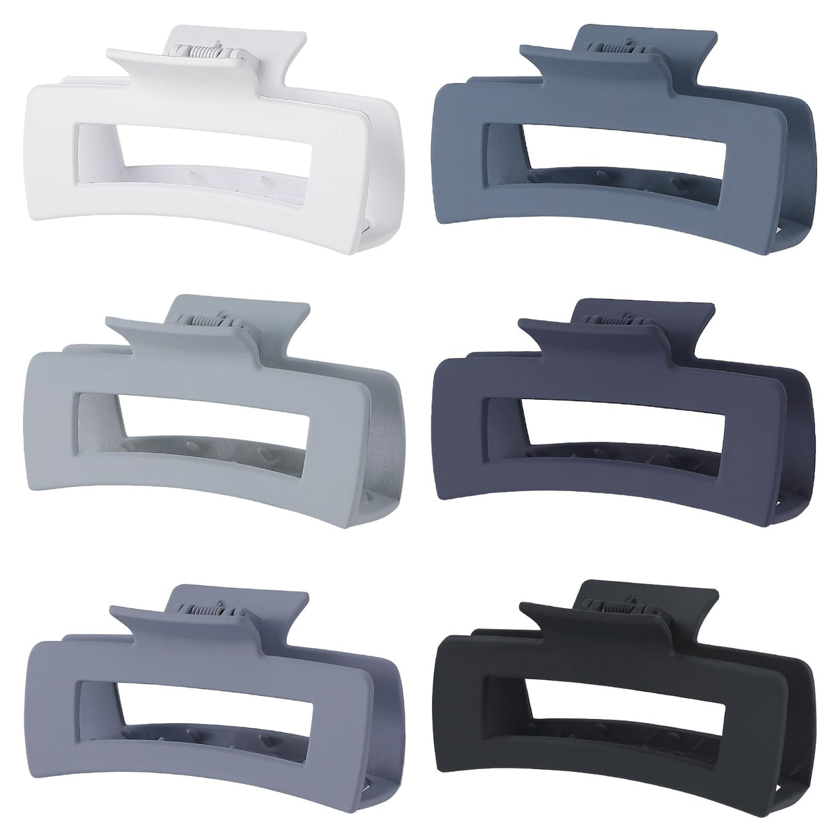 Sisiaipu 4-inch big hair claw grey pack; secure thick hair with six-piece set.