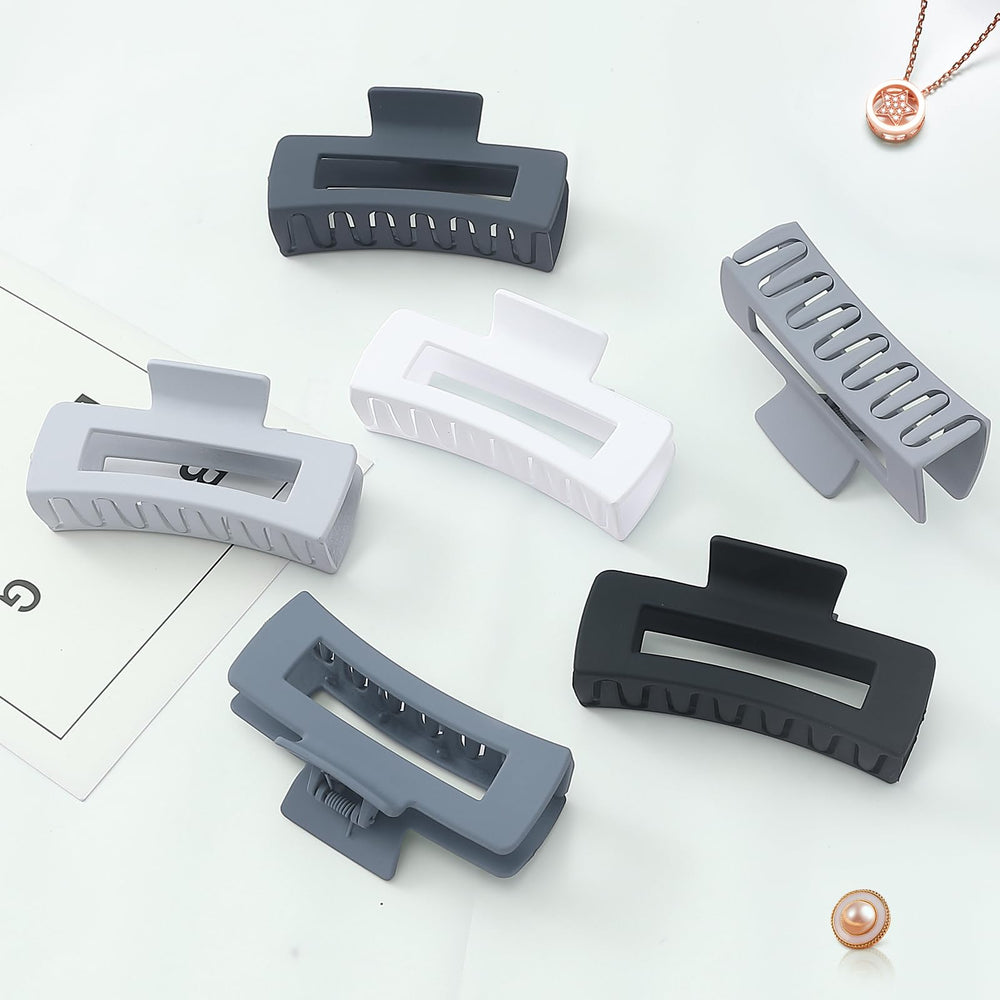 Sisiaipu durable acrylic grey banana jaw clip for daily wear.