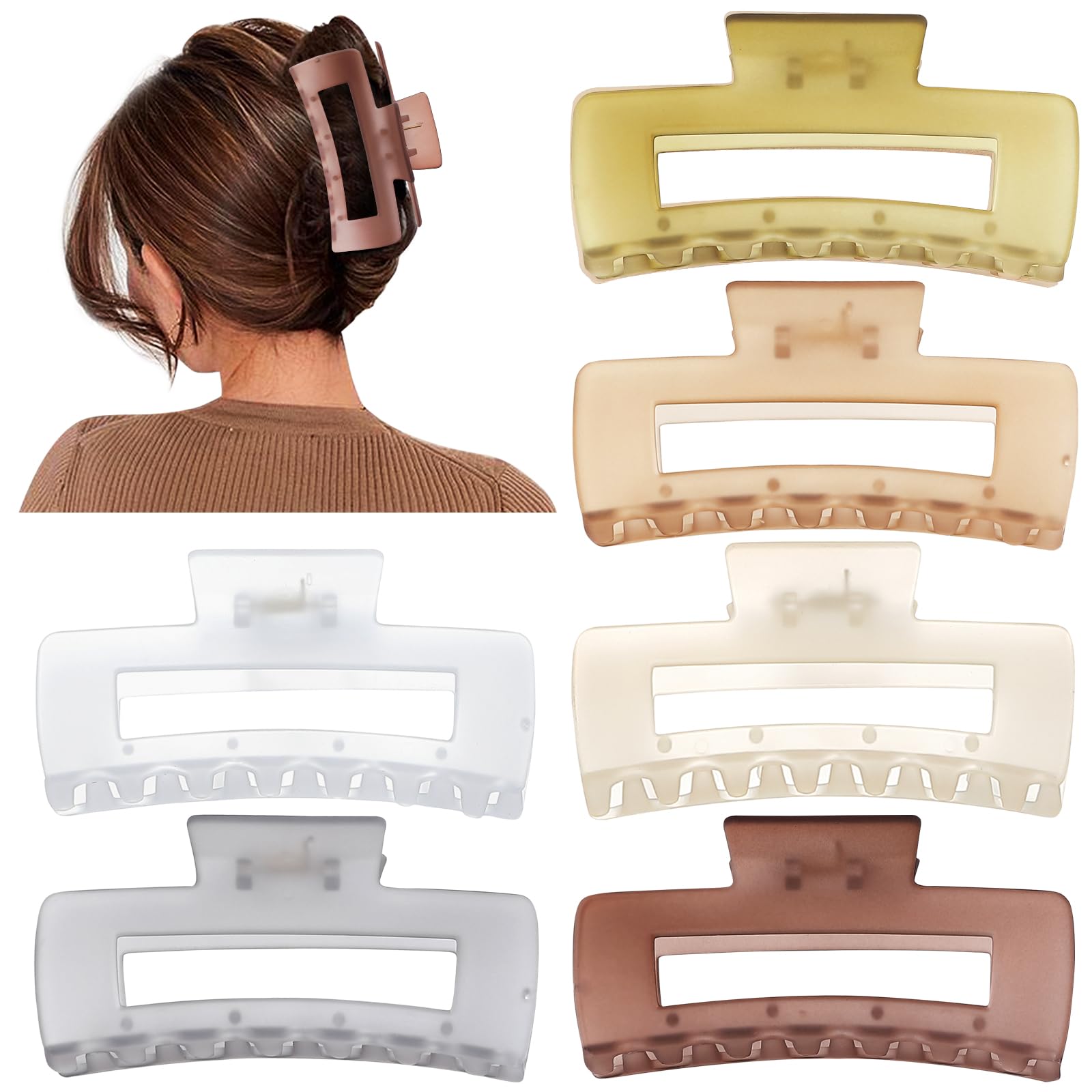 Sisiaipu square claw clip thick hair: strong grip for updos and workouts.