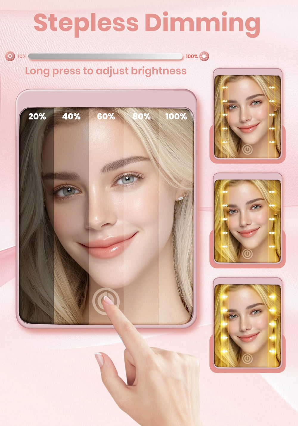 SisKokoro USB-C rechargeable mirror with auto shut-off for worry-free charging
