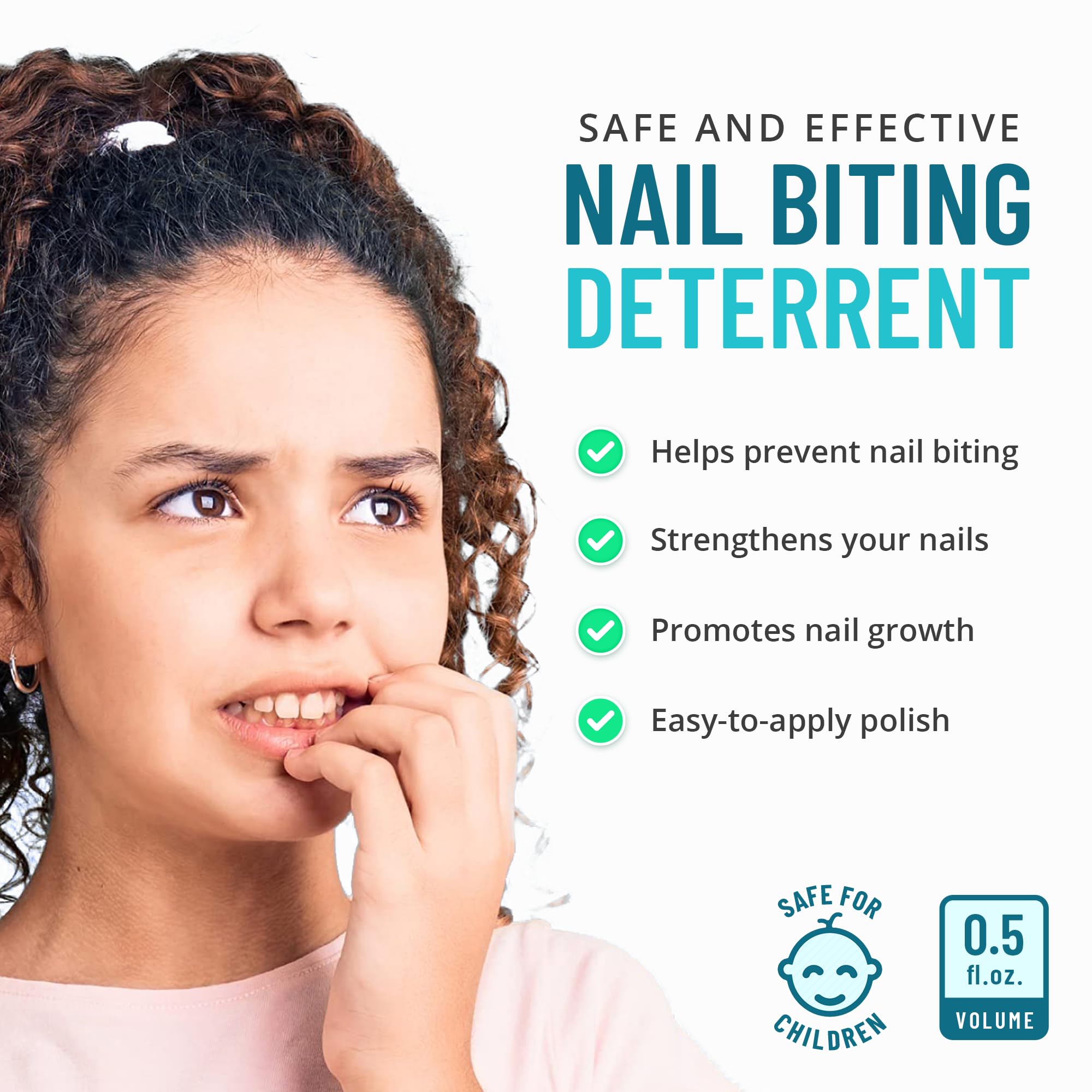 SISQUOC dual-purpose polish deters biting while supporting nail strength.