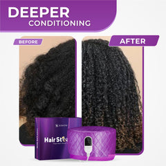 SISWOW Hair Steamer Cap control panel displays 10-level temperature for customized conditioning