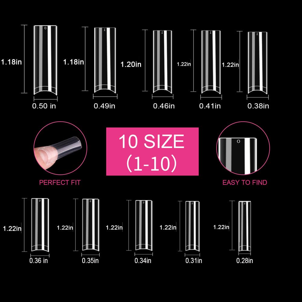 SITELENABY No C Curve XL nail tips ABS material closeup with durable feel