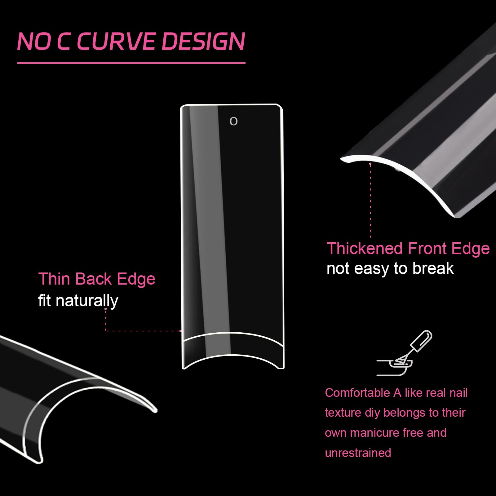 SITELENABY No C Curve XL nail tips durable build withstands daily wear