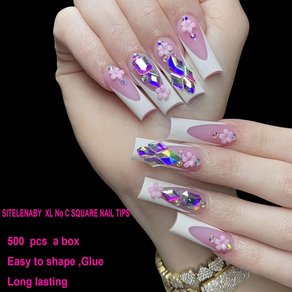 SITELENABY No C Curve XL nail tips salon-use ready for professionals