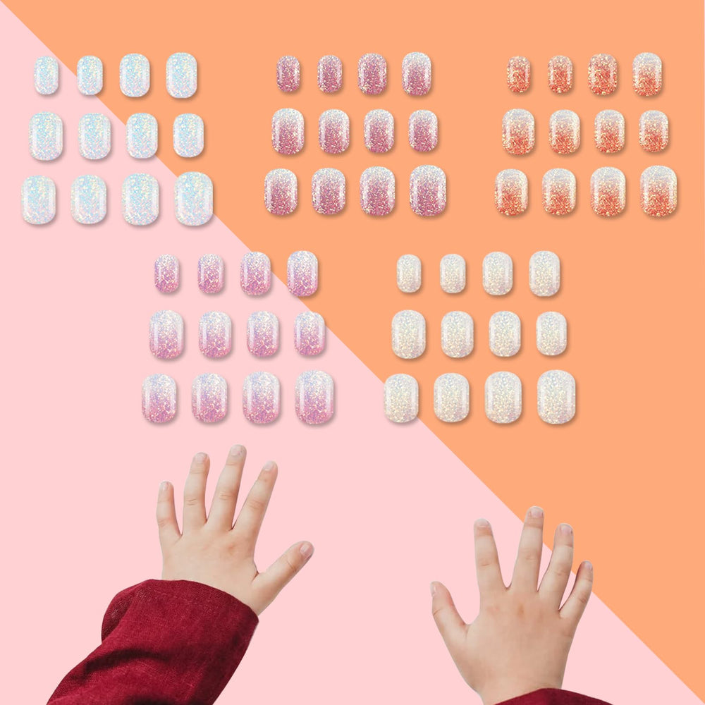 SIUSIO pre-glue nails application demo for quick, kid-friendly nail changes.