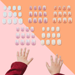 SIUSIO pre-glue nails application demo for quick, kid-friendly nail changes.