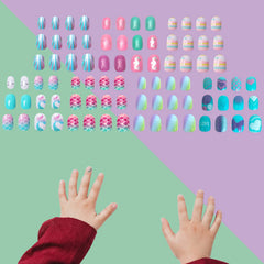 Siusio pre-glue-press-on-nails illustrate quick, mess-free application for busy mornings