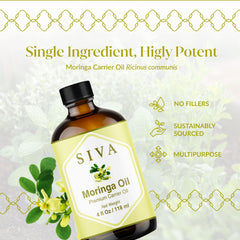 SIVA Moringa Oil on skin for gentle moisturization and nourishment.