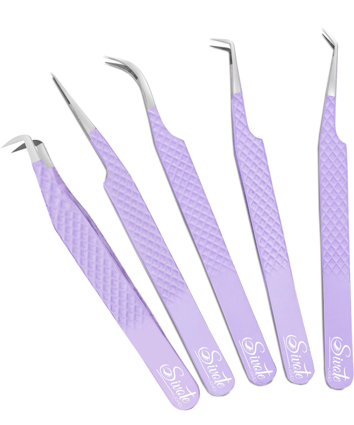 SIVOTE lash tweezers with diamond grip for precise isolation during extensions.