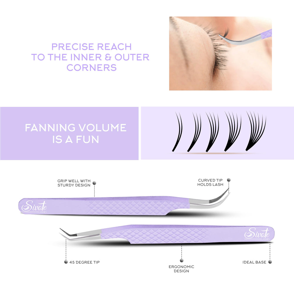SIVOTE lash tweezers pack of 5 purple for consistent studio readiness.
