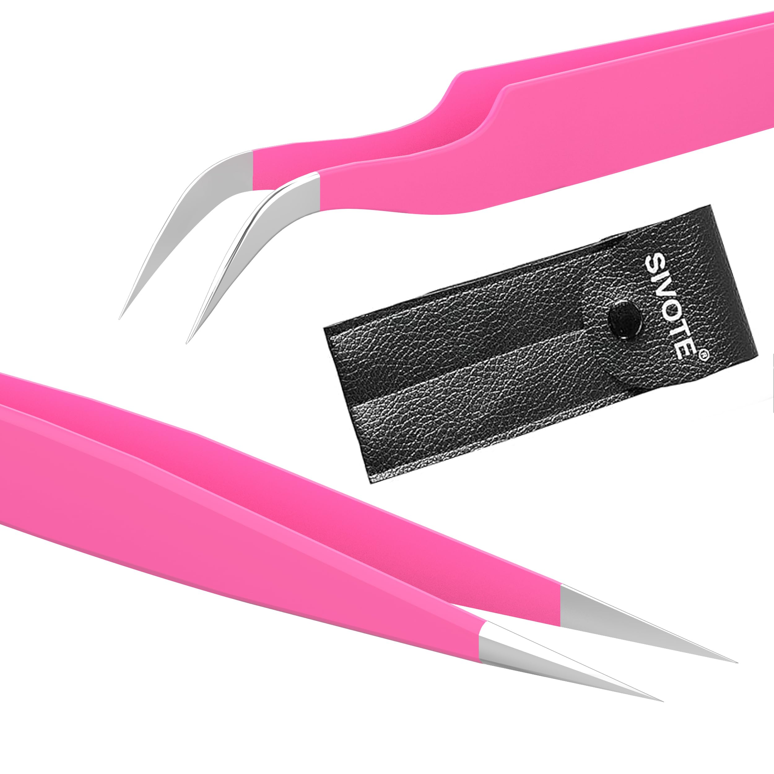 SIVOTE lash tweezers with straight tips for precise lash pickup during extensions