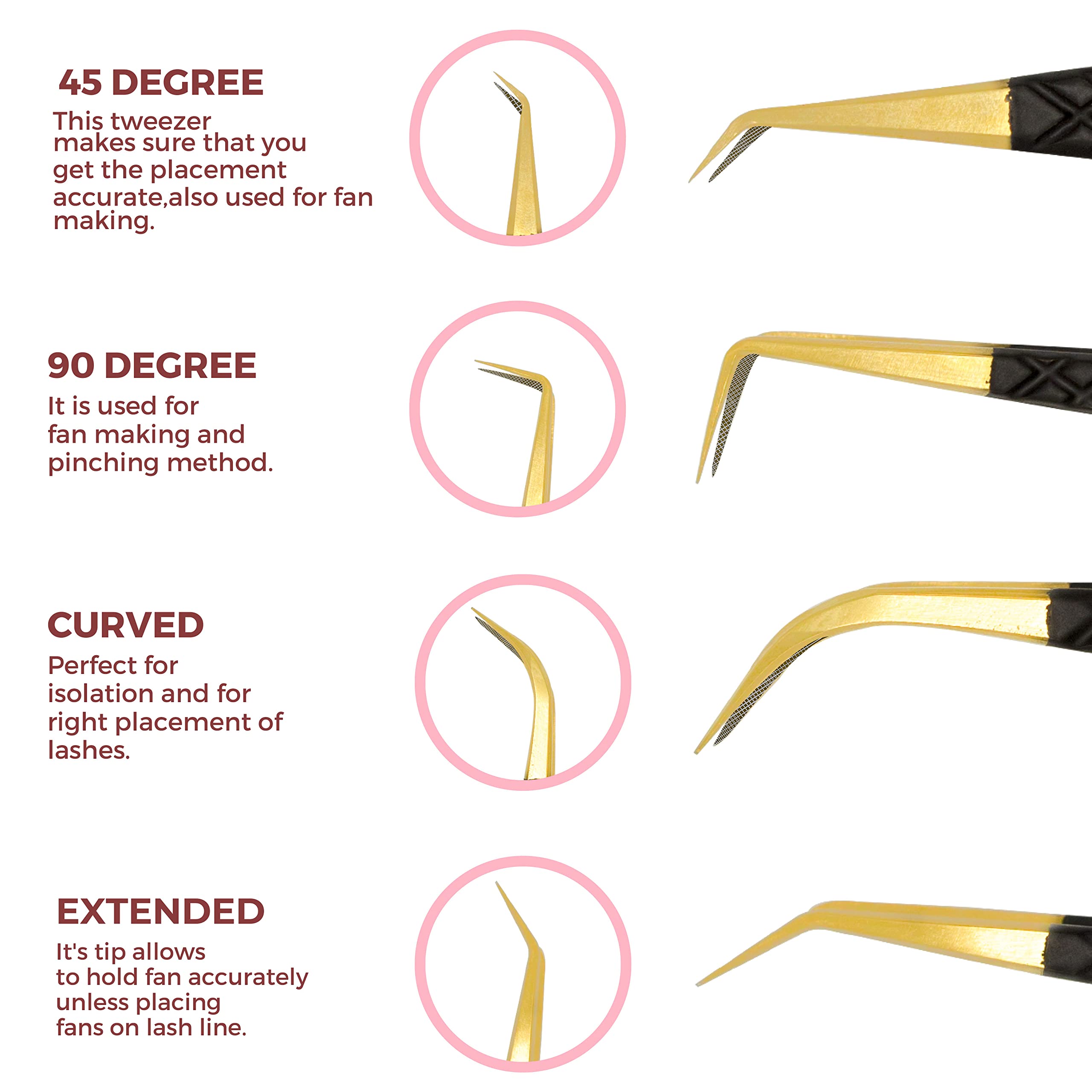 SIVOTE mega-volume application tweezers support voluminous lash fans.