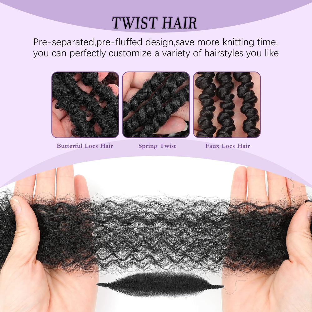 Sixi Beauty Afro Twist hair close-up showing natural texture for realistic look.
