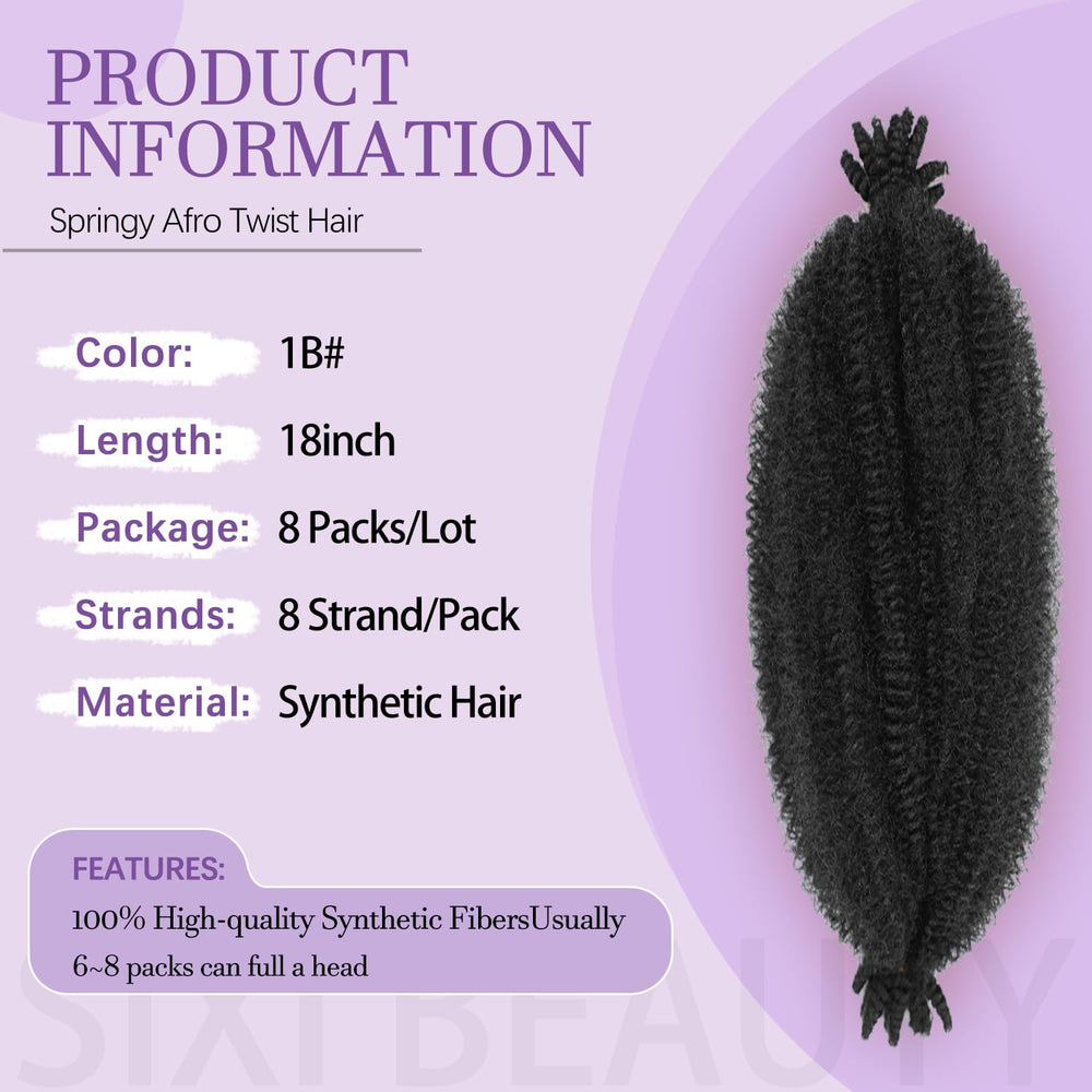 Sixi Beauty Afro Twist hair pre-separated for easy installation and time-saving braids.