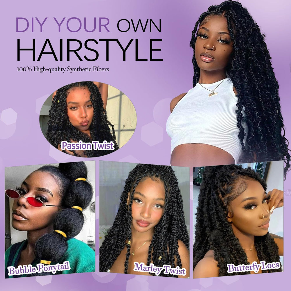 Sixi Beauty Springy Afro Twist 24inch length close-up illustrating versatile twist and wrap styles.