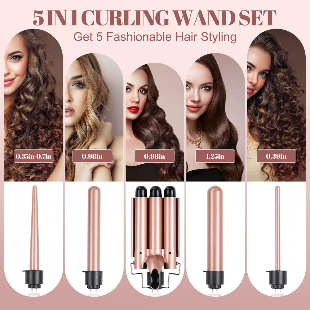 Sixriver 3-barrel wave curler for beachy waves and added texture.