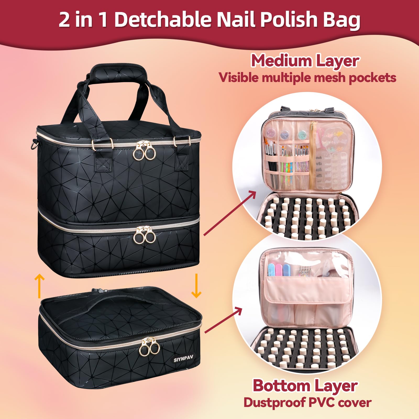 SIYNPAV interior cotton lining protects tools and polishes during transit