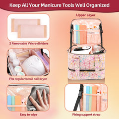 SIYNPAV Nail Polish Organizer bottom section storage with removable sponge for small bottles.