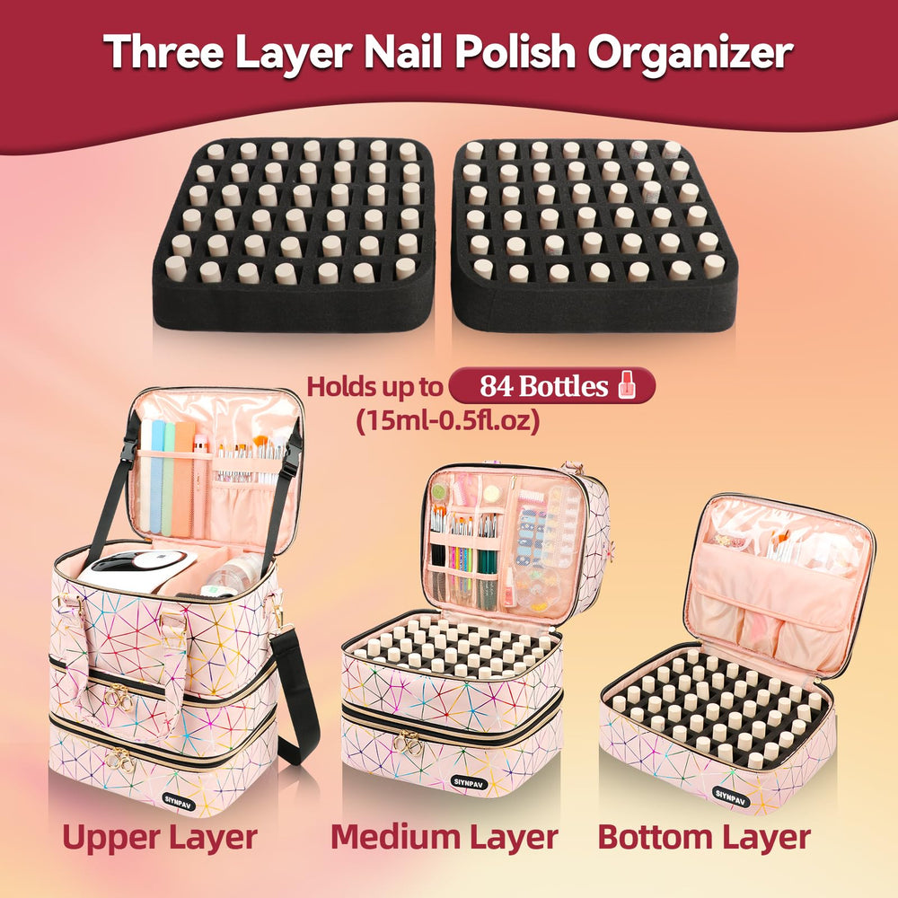 SIYNPAV Nail Polish Organizer middle section detachable for flexible transport.