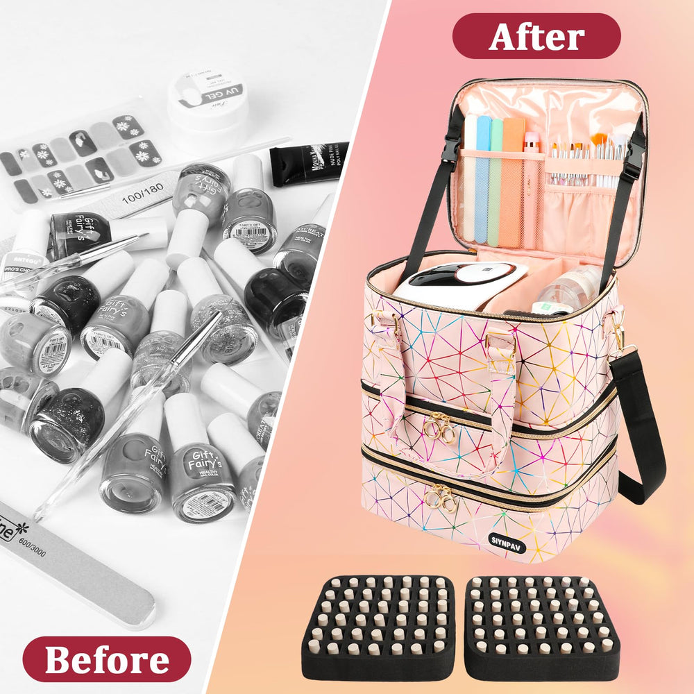 SIYNPAV Nail Polish Organizer ideal for nail techs on business trips.