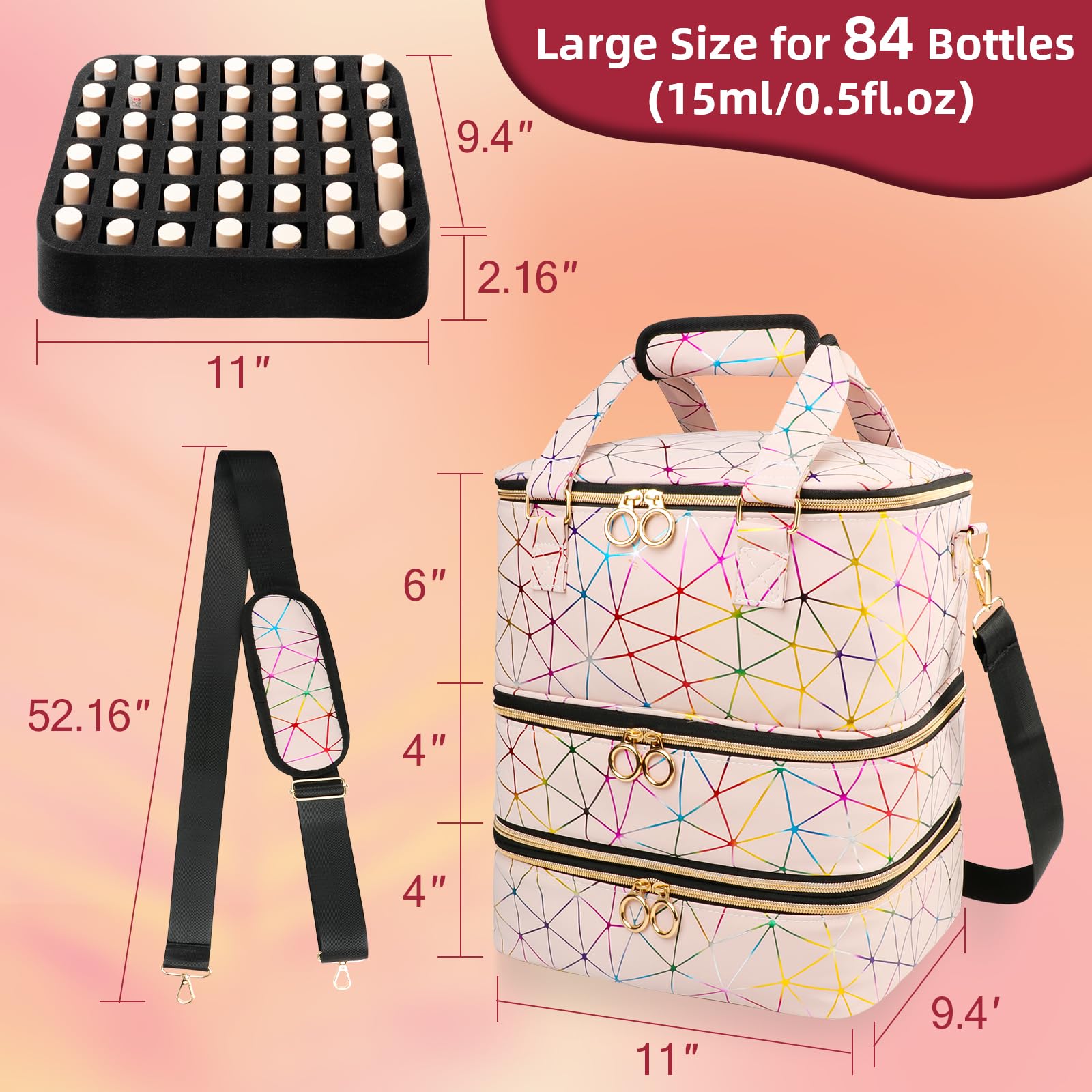 SIYNPAV Nail Polish Organizer in-use travel setup for salon on-the-go.