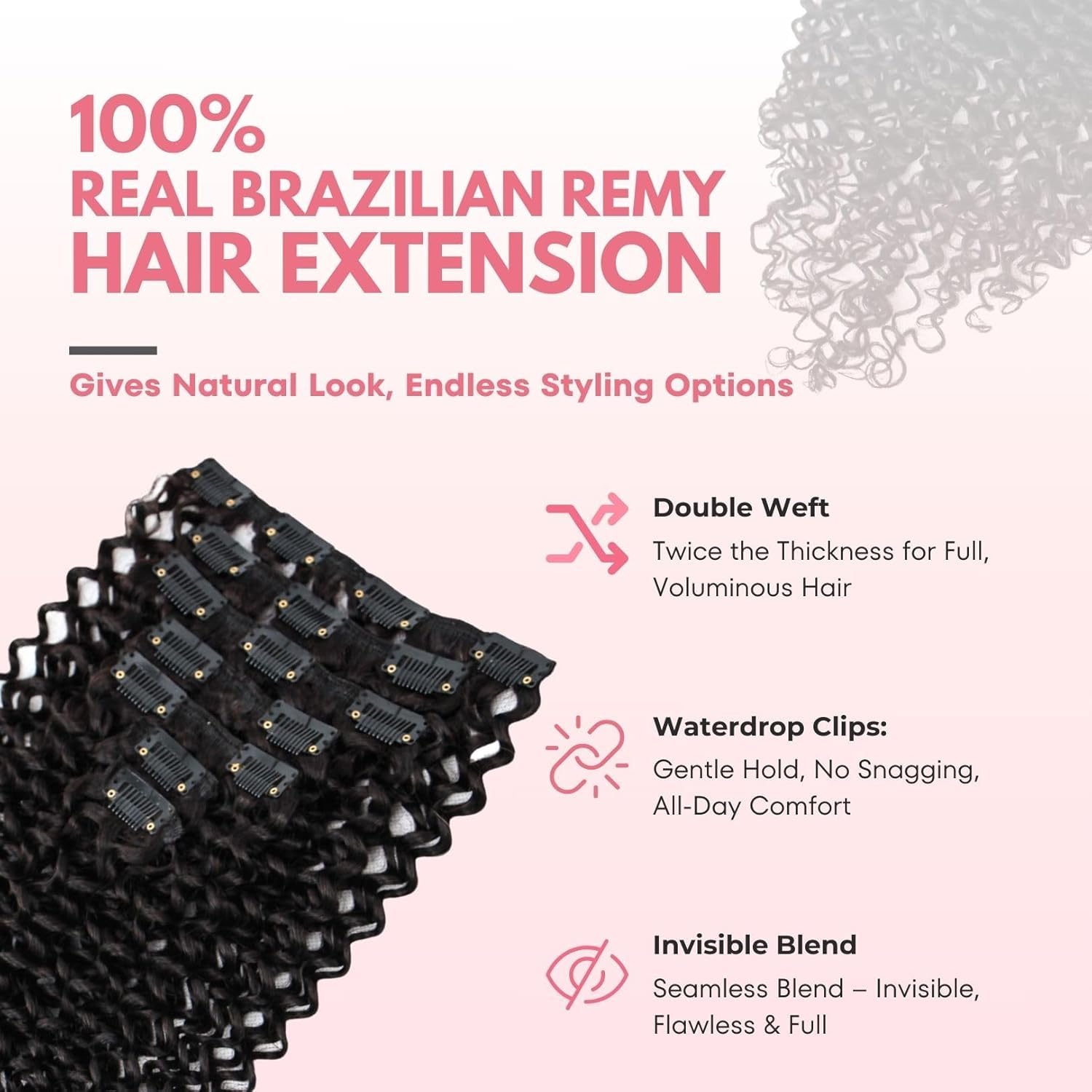 SIYUSI 7-piece clip-in pack for quick full-head volume.