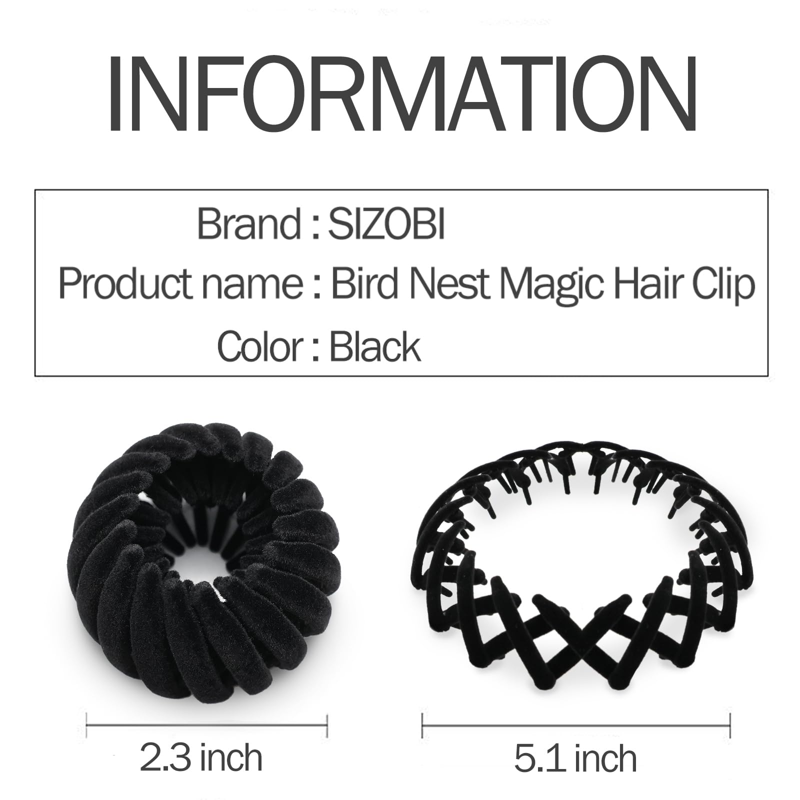 Sizobi bird nest ponytail holders in use demonstrate neat, adjustable fit.