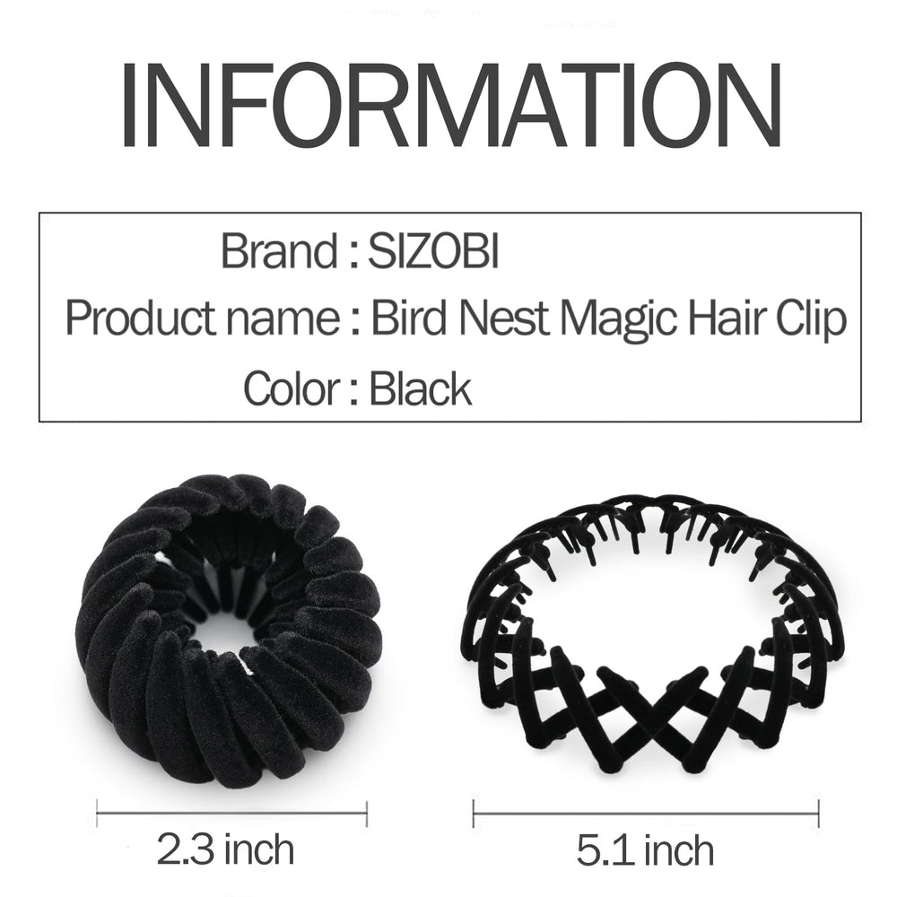 Sizobi bird nest ponytail holders in use demonstrate neat, adjustable fit.