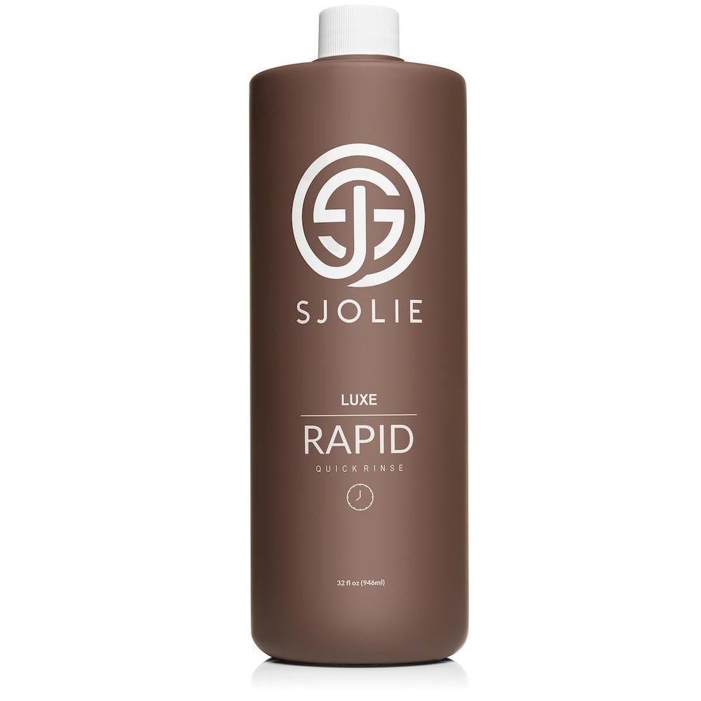 SJOLIE Rapid Spray Tan solution bottle for even, fast application.