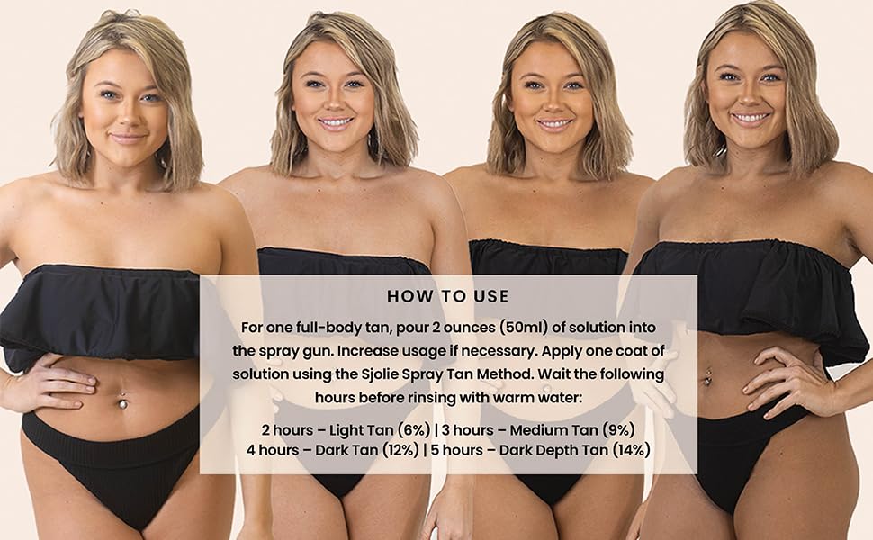 SJOLIE Rapid Spray Tan Violet Base neutralizes yellow undertones for richer tone