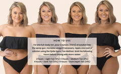 SJOLIE Rapid Spray Tan Violet Base neutralizes yellow undertones for richer tone