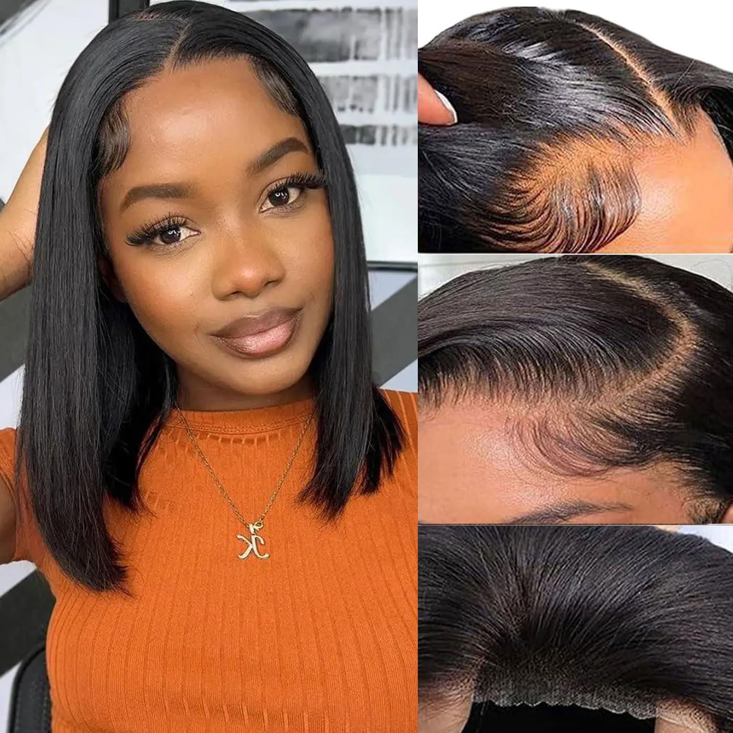 SJXAL wear-to-go glueless bob wig for quick, secure application