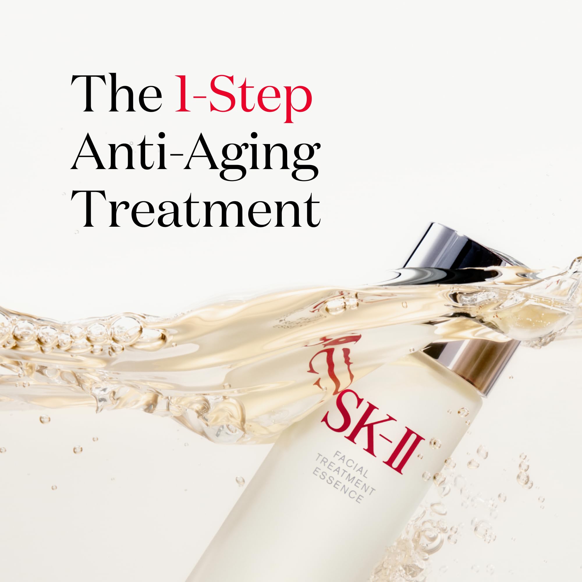 Close-up of SK-II essence texture for quick absorption and even tone.