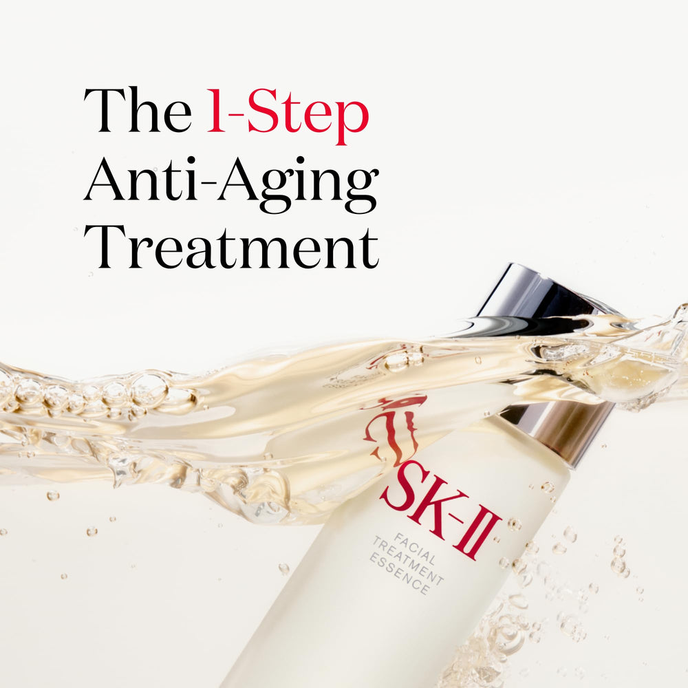 Close-up of SK-II essence texture for quick absorption and even tone.