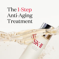 Close-up of SK-II essence texture for quick absorption and even tone.