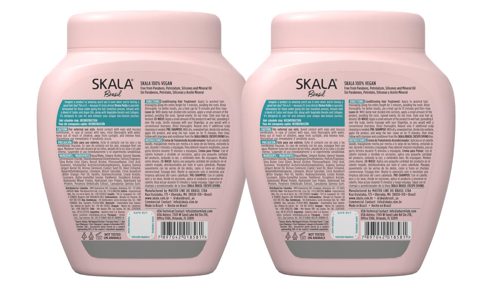 Skala Divino Potao Hair Cream 32oz back view emphasizes easy dispensing.