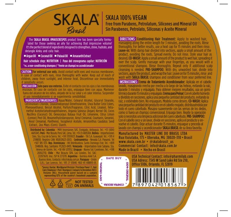 Skala Mais Cachos 2-in-1 Cream bundle display emphasizes 105.6 oz value