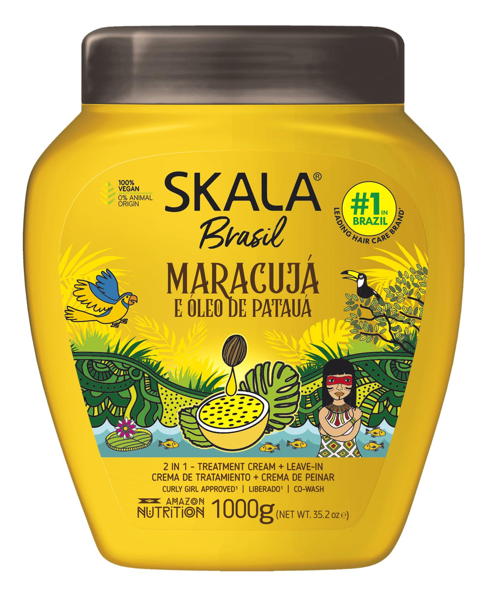 Skala Mais Cachos 2-in-1 Cream bottle demonstrates nourishing hair care benefits